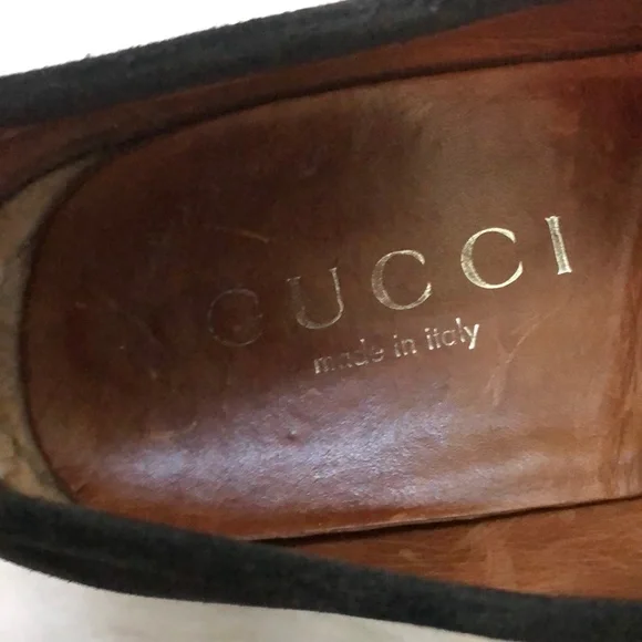 Gucci Authentic Black Suede Horse-bit Loafers, Size 10